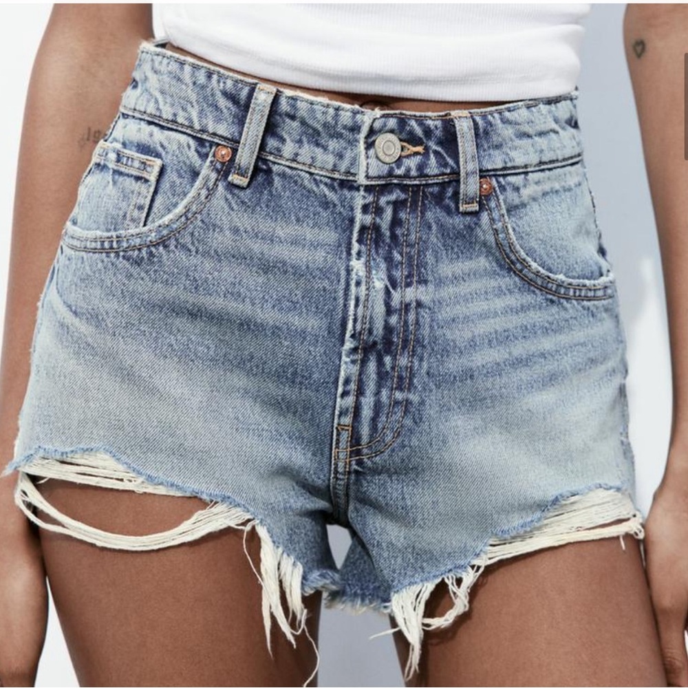 Distressed Jean shorts
